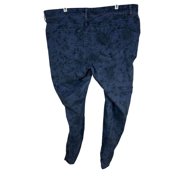 Gap Denim Legging Cargo Jeans Floral Pattern Size 16R Blue Made In Indonesia - Picture 8 of 9